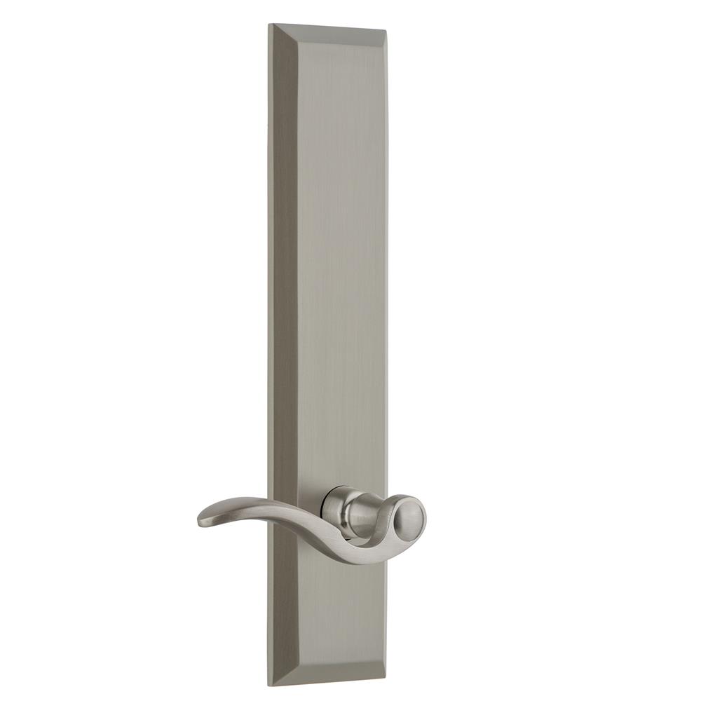 Grandeur by Nostalgic Warehouse FAVBEL Fifth Avenue Tall Plate Double Dummy with Bellagio Lever in Satin Nickel